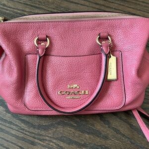 Coach Pink Leather Handbag Purse Satchel
